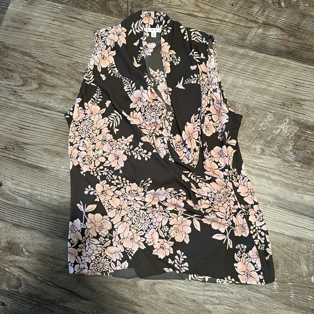 Cabi Sleeveless draped front top